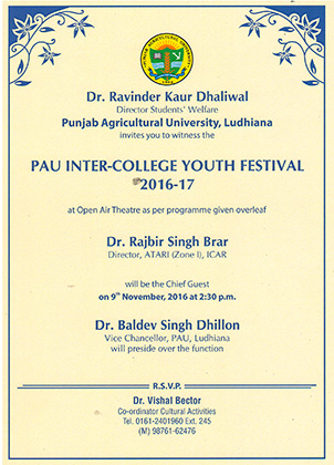 PAU College Festival - Open Air Theatre Programme